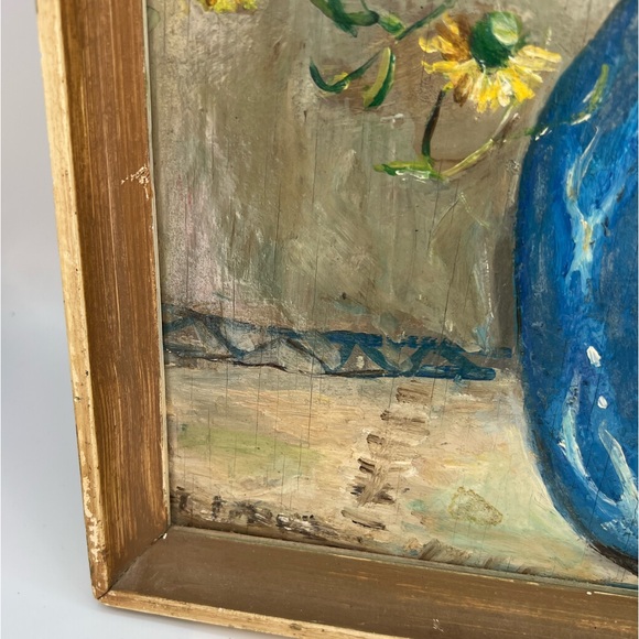 Original Oil Painting On Board Ruth Bourne 1949 Floral Still Life 1 Of 1 Vintage - Picture 6 of 14